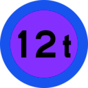 download 12t Sign clipart image with 225 hue color