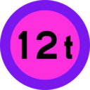 download 12t Sign clipart image with 270 hue color