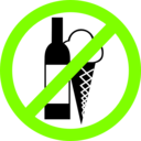 download Sign No Drinks No Ice Cream clipart image with 90 hue color