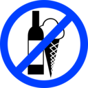 download Sign No Drinks No Ice Cream clipart image with 225 hue color