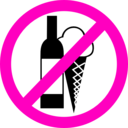 download Sign No Drinks No Ice Cream clipart image with 315 hue color
