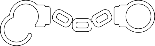 Outlined Open Handcuffs