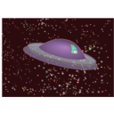 download Flying Saucer With Alien clipart image with 90 hue color