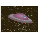 download Flying Saucer With Alien clipart image with 135 hue color