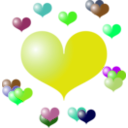 download Red Heart clipart image with 90 hue color