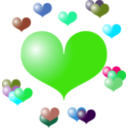 download Red Heart clipart image with 135 hue color