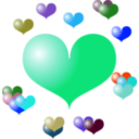 download Red Heart clipart image with 180 hue color