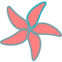 download Very Simple Starfish clipart image with 0 hue color