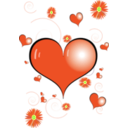 download Red Heart clipart image with 45 hue color