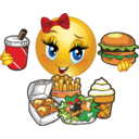 download Hungry Girl Smiley Emoticon clipart image with 0 hue color