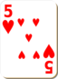 White Deck 5 Of Hearts