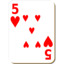 White Deck 5 Of Hearts