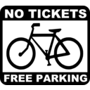 download Bike No Tickets Free Parking clipart image with 180 hue color