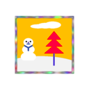 download Winter Scene clipart image with 225 hue color