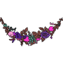download Flower And Fruit Festoon clipart image with 270 hue color