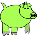 download Cartoon Pig clipart image with 90 hue color