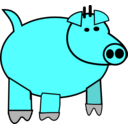 download Cartoon Pig clipart image with 180 hue color