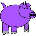 download Cartoon Pig clipart image with 270 hue color