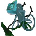 download Green Chameleon clipart image with 90 hue color