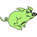 download Running Pig clipart image with 90 hue color