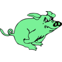 download Running Pig clipart image with 135 hue color
