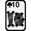 download Ten Of Spades clipart image with 135 hue color