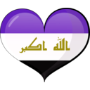 download Iraq Heart Flag clipart image with 270 hue color