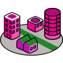download City clipart image with 270 hue color