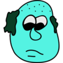 download Sad Bald Man clipart image with 135 hue color