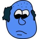 download Sad Bald Man clipart image with 180 hue color