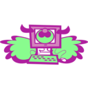 download Angel Cow Computer With Wings clipart image with 90 hue color