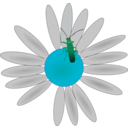 download Bug On A Flower clipart image with 135 hue color