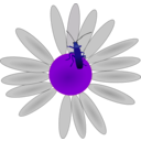 download Bug On A Flower clipart image with 225 hue color