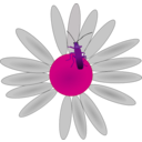 download Bug On A Flower clipart image with 270 hue color