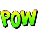 download Pow Vintage Comic Book Sound Effect clipart image with 45 hue color
