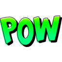 download Pow Vintage Comic Book Sound Effect clipart image with 90 hue color