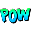 download Pow Vintage Comic Book Sound Effect clipart image with 135 hue color