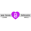 download Ribbonwelovebitcoin clipart image with 270 hue color