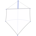download White Kite clipart image with 180 hue color