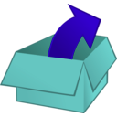 download Out Of The Box clipart image with 135 hue color