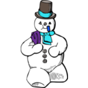 download Snowman clipart image with 180 hue color