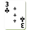 download White Deck 3 Of Clubs clipart image with 45 hue color