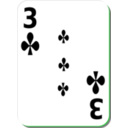 download White Deck 3 Of Clubs clipart image with 90 hue color