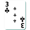 download White Deck 3 Of Clubs clipart image with 135 hue color