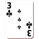 download White Deck 3 Of Clubs clipart image with 315 hue color
