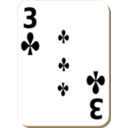 download White Deck 3 Of Clubs clipart image with 0 hue color