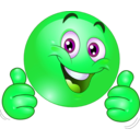 download Two Thumbs Up Happy Smiley Emoticon clipart image with 90 hue color