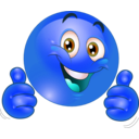 download Two Thumbs Up Happy Smiley Emoticon clipart image with 180 hue color