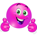 download Two Thumbs Up Happy Smiley Emoticon clipart image with 270 hue color
