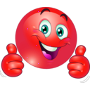 download Two Thumbs Up Happy Smiley Emoticon clipart image with 315 hue color